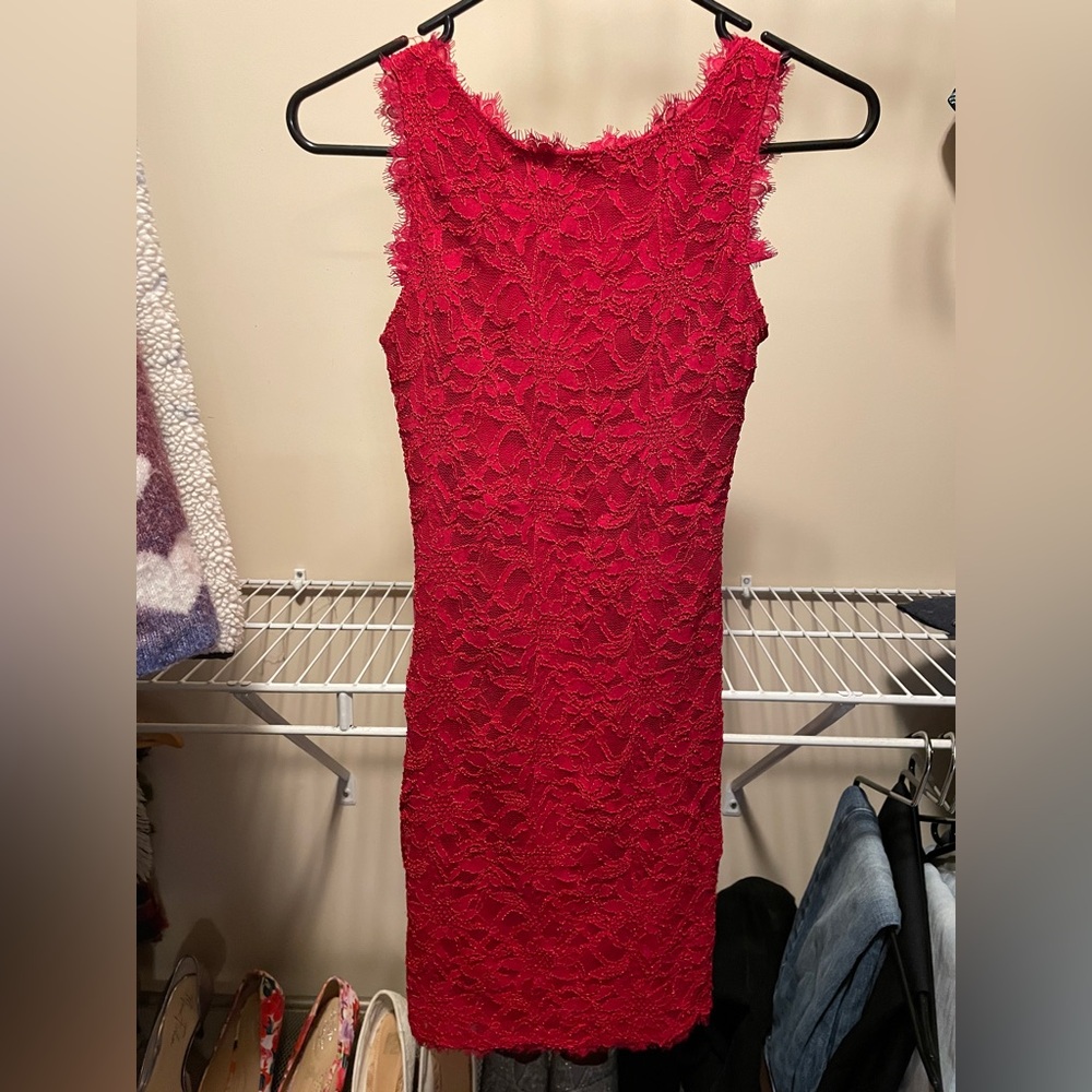 Jump Apparel red lace mini dress